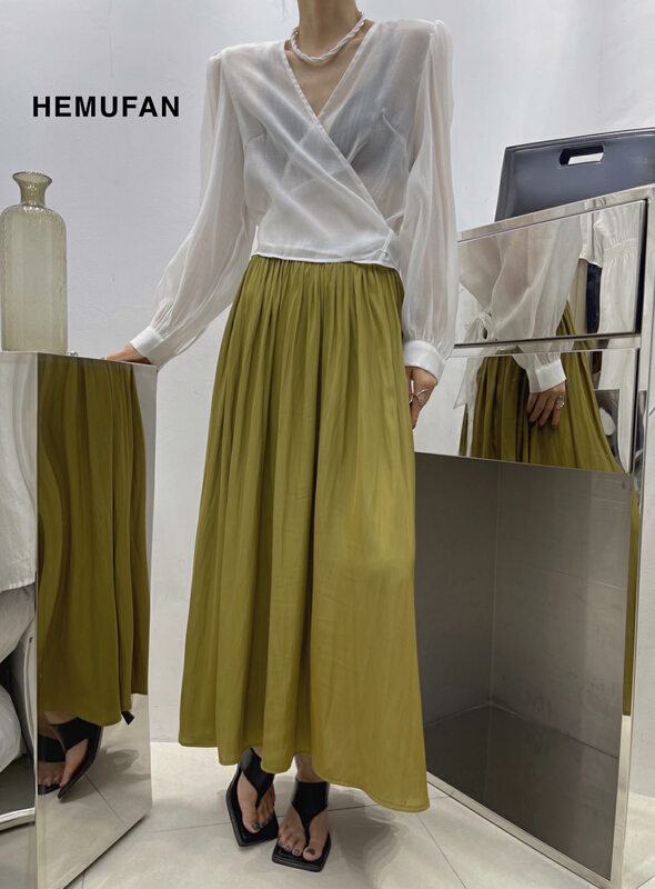 [hemufan hemufan] pleated lady temperament skirt ys1-3377# L