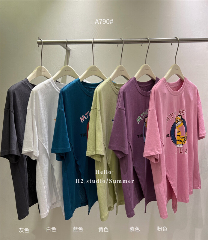 【H2-STUDIO】韓版休閒卡通印花短袖T恤  A790#  HBX