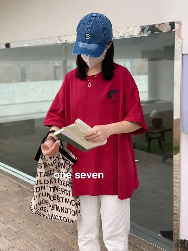 【ONE SEVEN】韓版卡通印花百搭短袖T恤  5035#  XYY