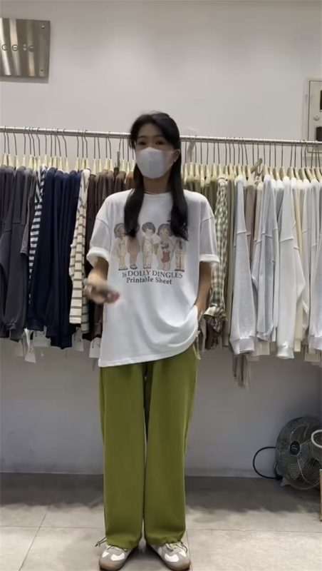 New in early summer! [UNC be] Korean round neck doll print short sleeve T-shirt 2067# XYY
