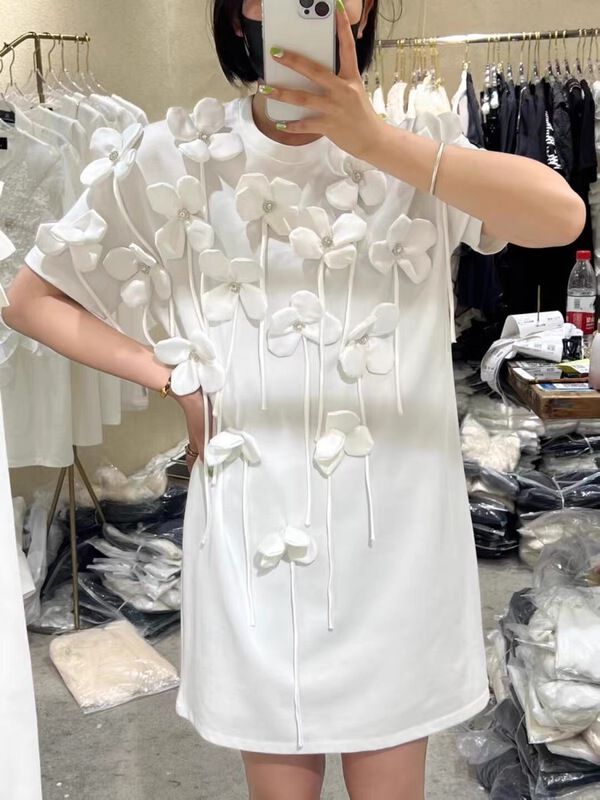 [A Mei A Mei] design sense round neck fashion dress 22813# PCZ