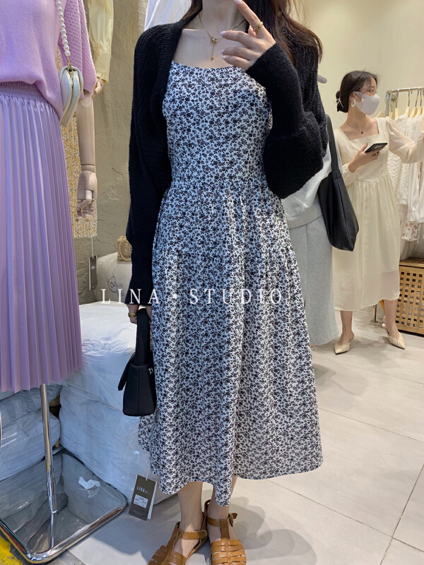 New in early summer! [Lina] new broken flower Korean dress 0079# hjy