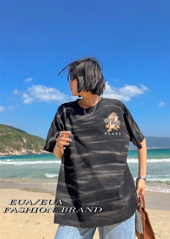 goods in stock! [European and American trend] Korean round neck comfortable short sleeve T-shirt 12238# L