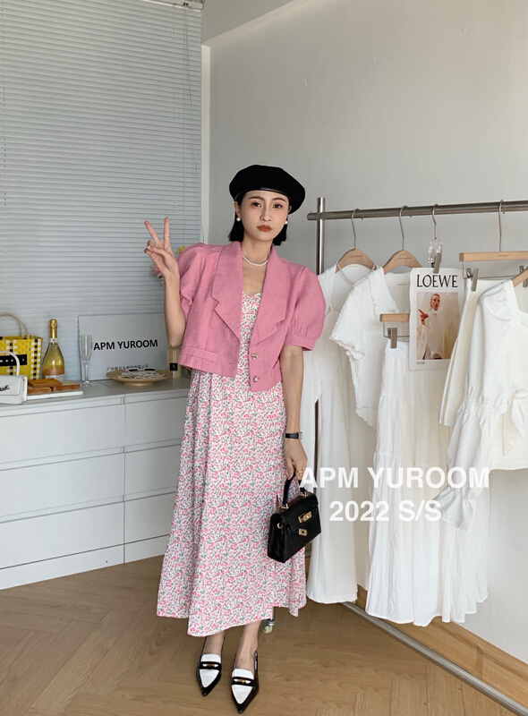 New in early summer! [APM yuroom] French style coat + floral suspender dress set 22177# LSL