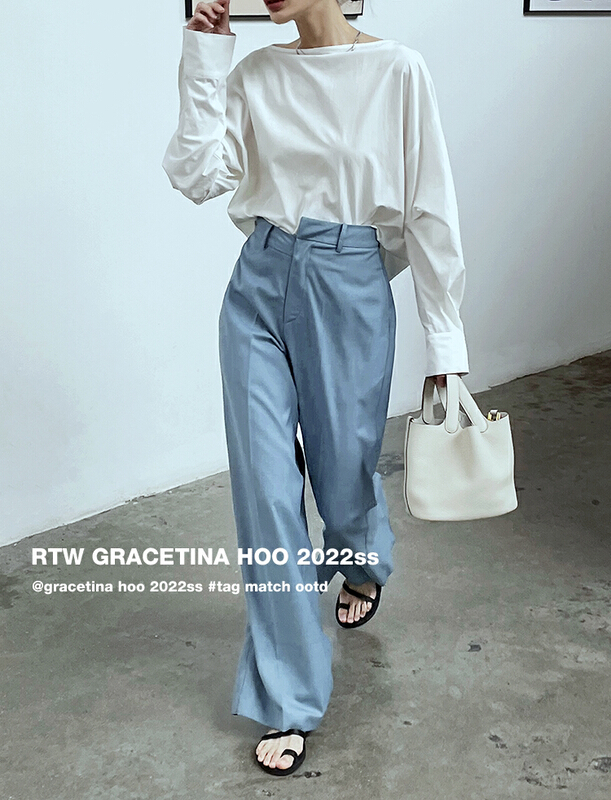 goods in stock! [gracetina Hoo] wide leg casual pants k9135# zxl with irregular staggered waist