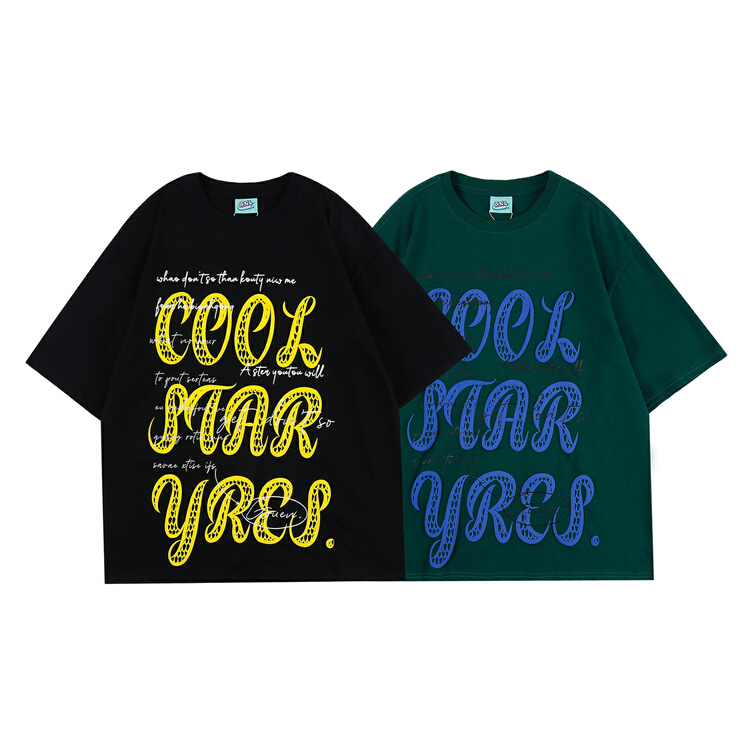 [BNL] Unisex personalized letter printed short sleeve T-shirt 435# ZZL
