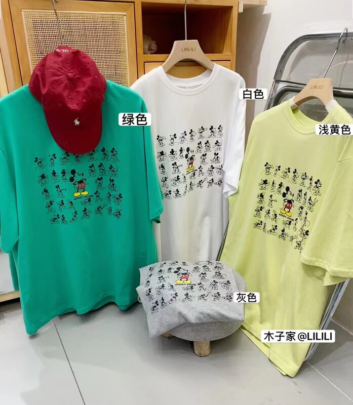 [muzijia] Korean loose Mickey print short sleeve T-shirt 66943# XYY
