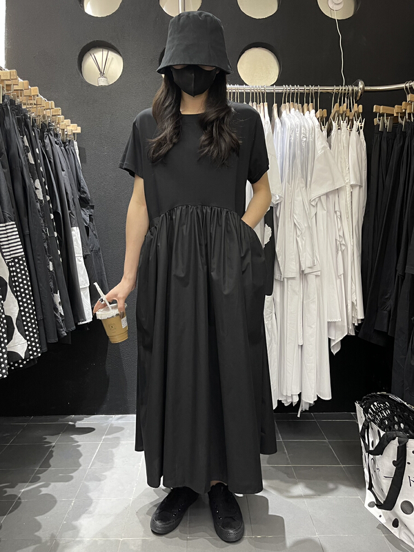 [size] Korean solid color round neck dress 5568# LSW