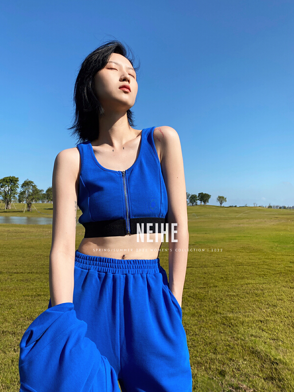 New year in early spring! [neihe] zipper tank top + sportswear Pants Set 11298# zxx