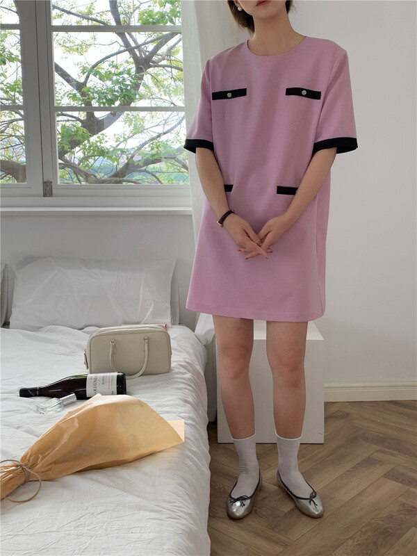 New in early summer! [feeding] xiaoxiangfeng fashionable and generous lady dress (detachable collar) ys1-8873# cqw