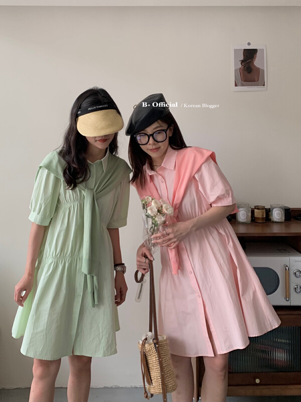 [B plus] simple, fashionable and versatile dress (with shawl) 22-9435-2# HBx