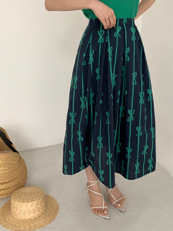 New in early summer! [new open] fashion medium length A-line skirt hq22609# zxl