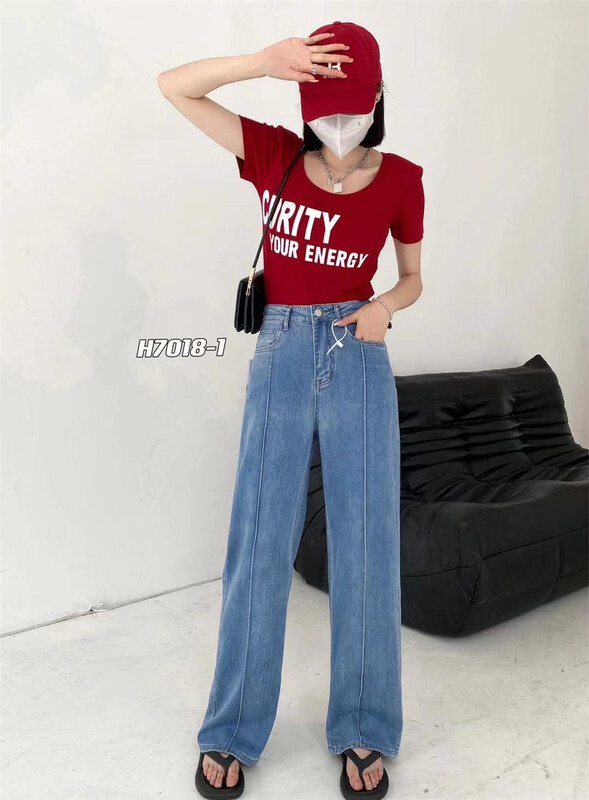 [e-ant] Korean high waist comfortable jeans 7018-1# ll