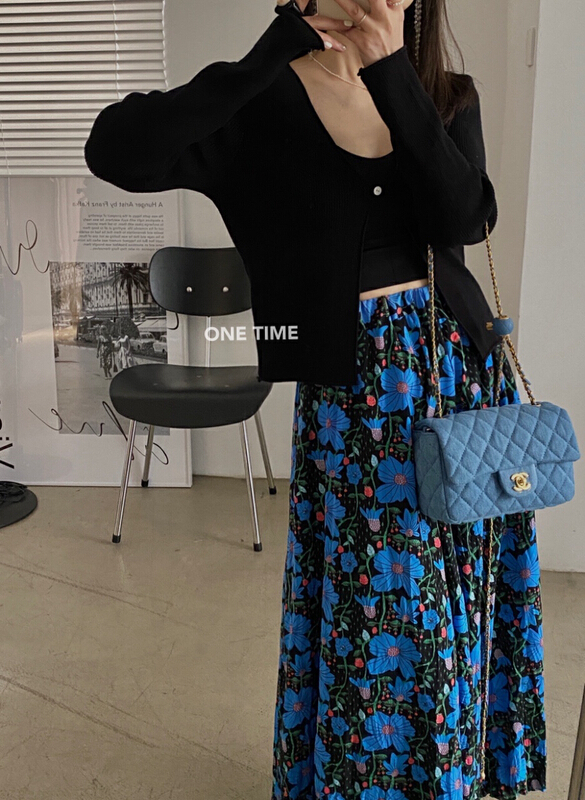 goods in stock! New year in early spring! [one time] clean color one button fashion knitted cardigan 29063# CLS