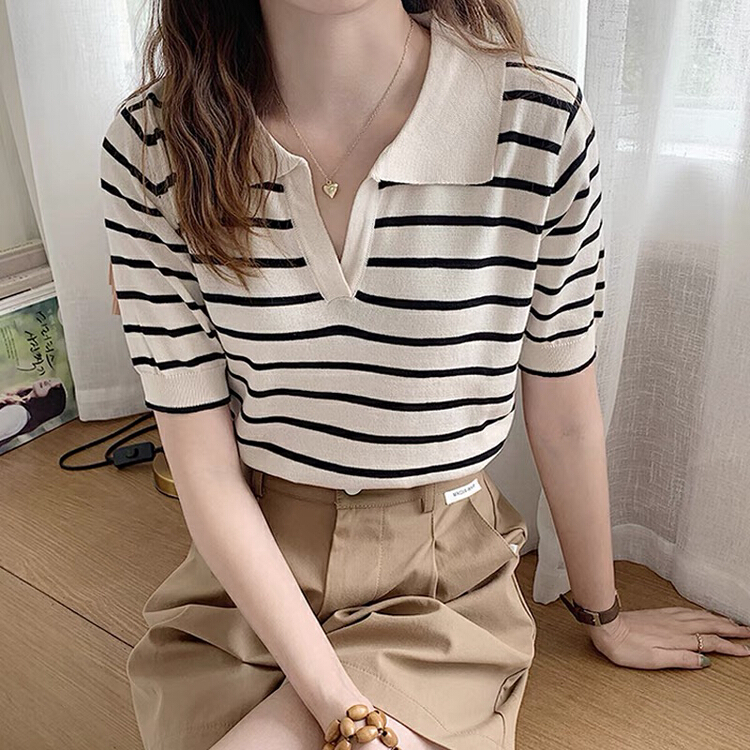 [f · P] design sense niche short sleeve sweater 81051# HBx