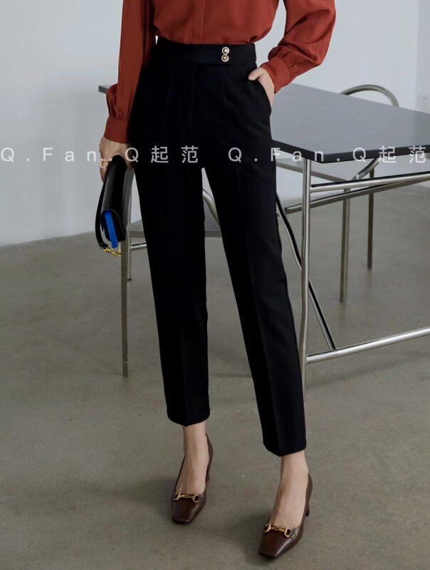 [Qifan] Korean high waist casual trousers 8617# JJ