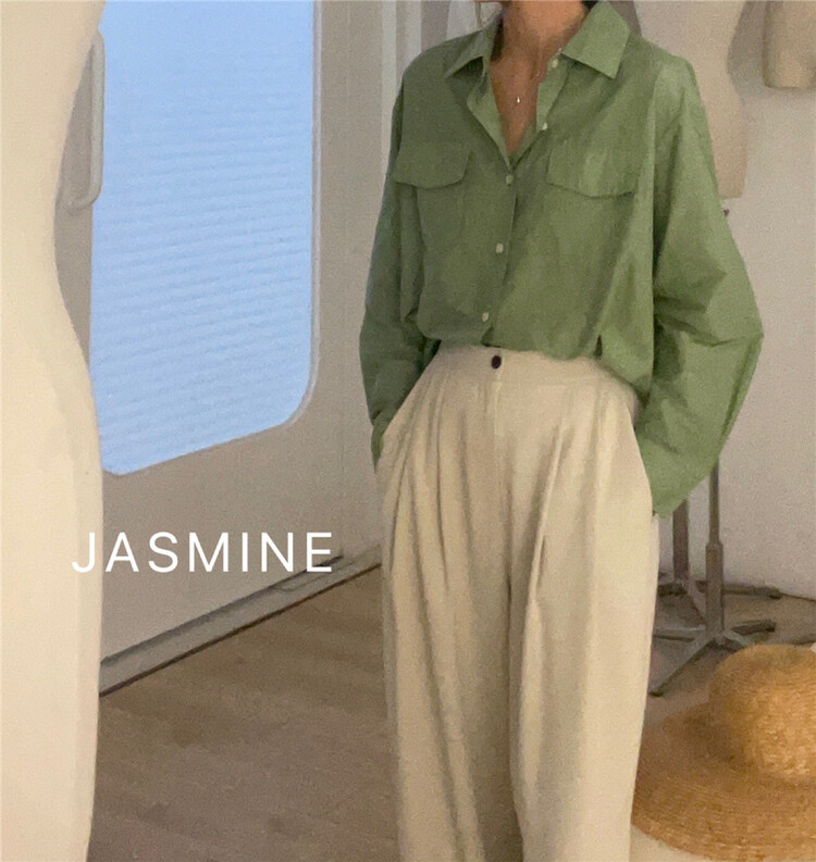 New in early summer! [Jasmine] Korean loose and versatile foreign style texture shirt 5010# CLS