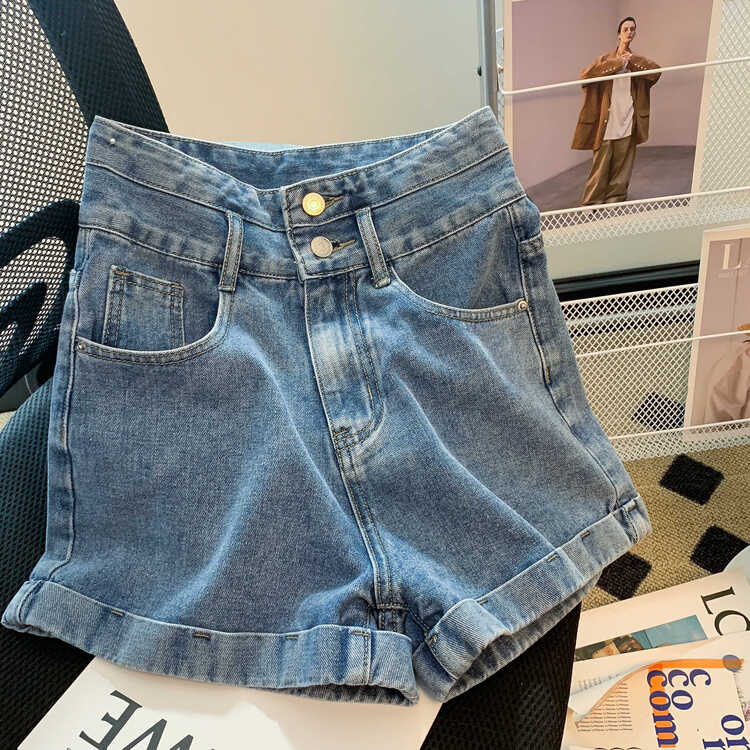 [kakajia] slim, wide legged and versatile denim shorts 9127# ozq