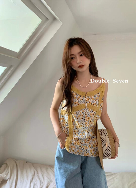New in early summer! [double seven] Korean fresh floral shirt 28660# zxx