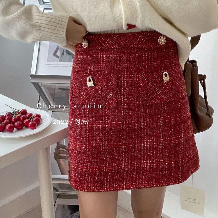 New year in early spring! [cherry studio] versatile little fragrance skirt a2177# HBx