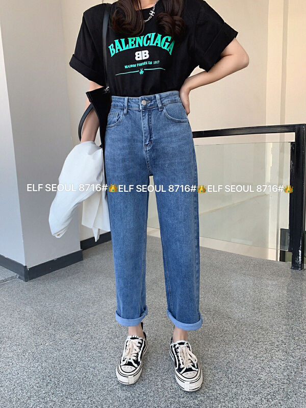 New year in early spring! [x2 square] elastic versatile straight jeans 8716# ll