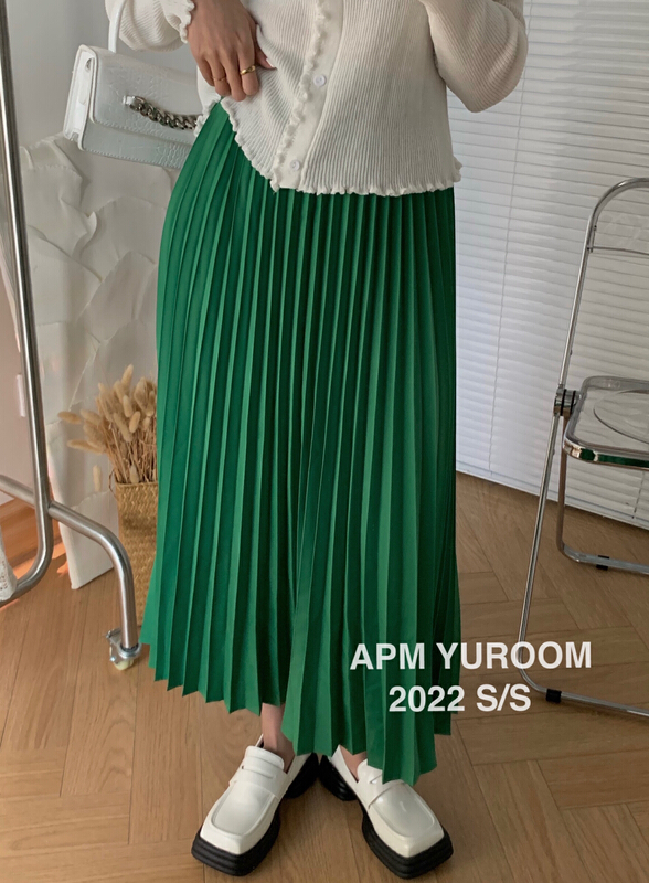goods in stock! New year in early spring! [APM yuroom] Korean versatile high waist pleated skirt 22110# LSL