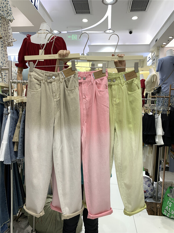 [Xiaoyan family] gradient personalized straight jeans 880# XYJ