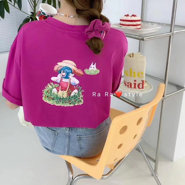 [rara] Korean Pullover versatile short sleeve T-shirt 79096# LSL
