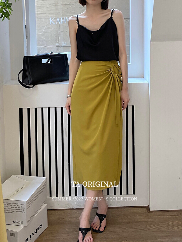 [TA] lace up design high waist skirt 5358# ll