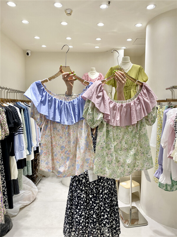 [single] French Vintage Floral blouse 9956# JJ