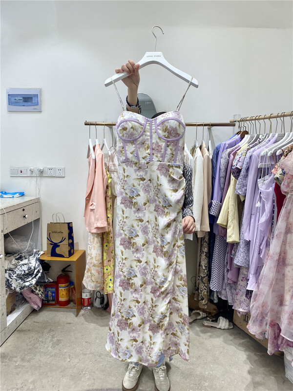 [moon sea] small fresh suspender floral dress 211219-1# JJ