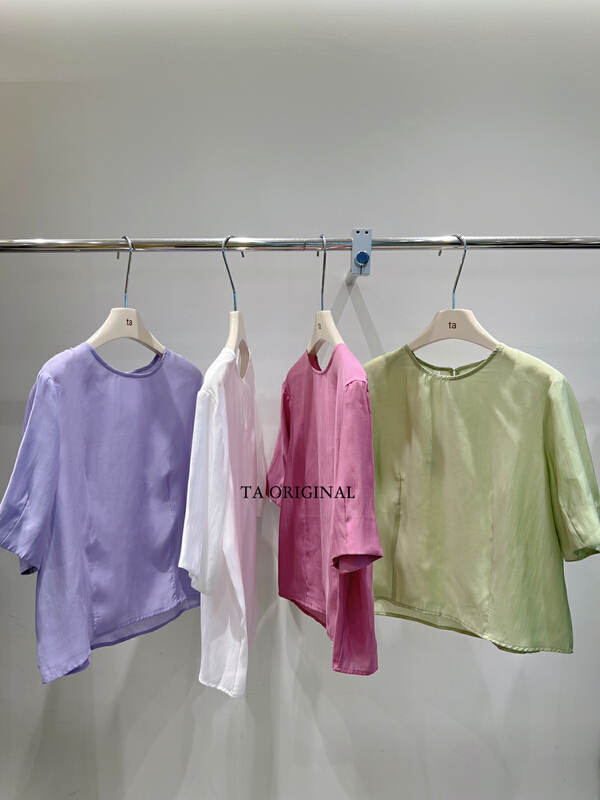 [TA] simple round neck Pullover short sleeve shirt 5332# ll
