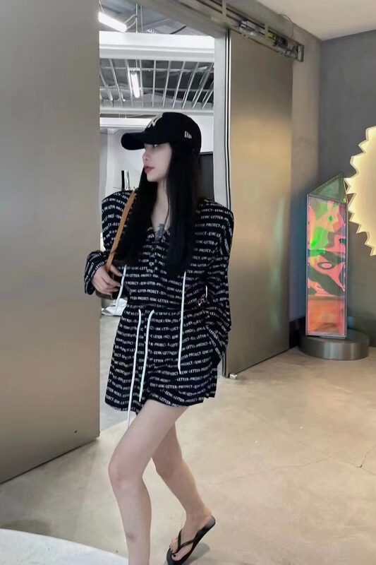 [c.h.z] European and American style Spice Girls thin letter Top + loose Shorts Set 90926# WTT