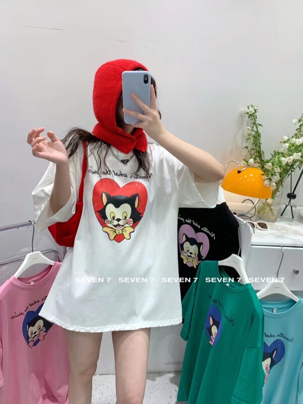 [seven 7] Korean print Pullover short sleeve T-shirt 8171# WTT