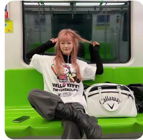 [kakamee] Street trend Mickey Hello Kitty Kitty Cat Card short sleeve T-shirt 3977# LSL