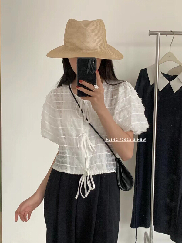 goods in stock! [Jin. C] Vintage Lace lace up blouse jj150# XYY