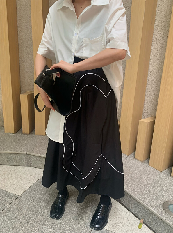 [YST] elastic waist design large swing skirt 10214# XJ