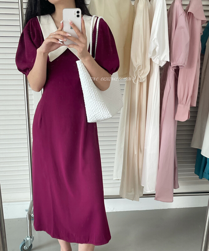 goods in stock! New in early summer! [Jin. C] contrast fashion versatile dress ll173# XYY