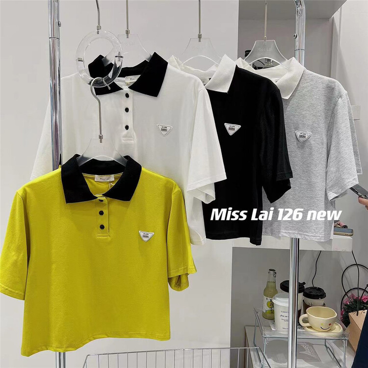[HH & miss Lai] Korean polo collar trend versatile shirt 126# L