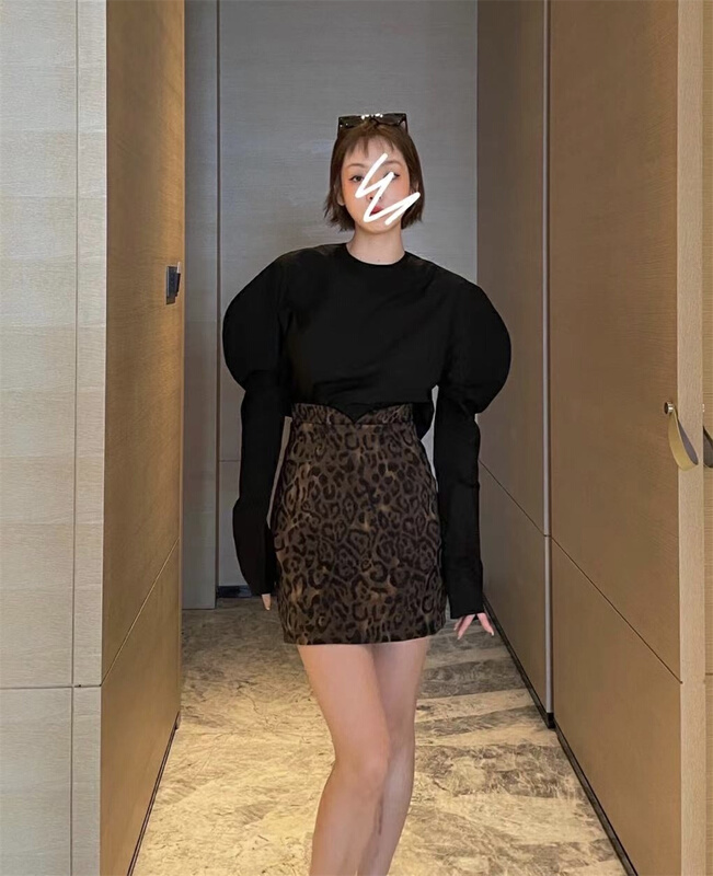 New year in early spring! [laga] personalized leopard print slim skirt 1272# JJ