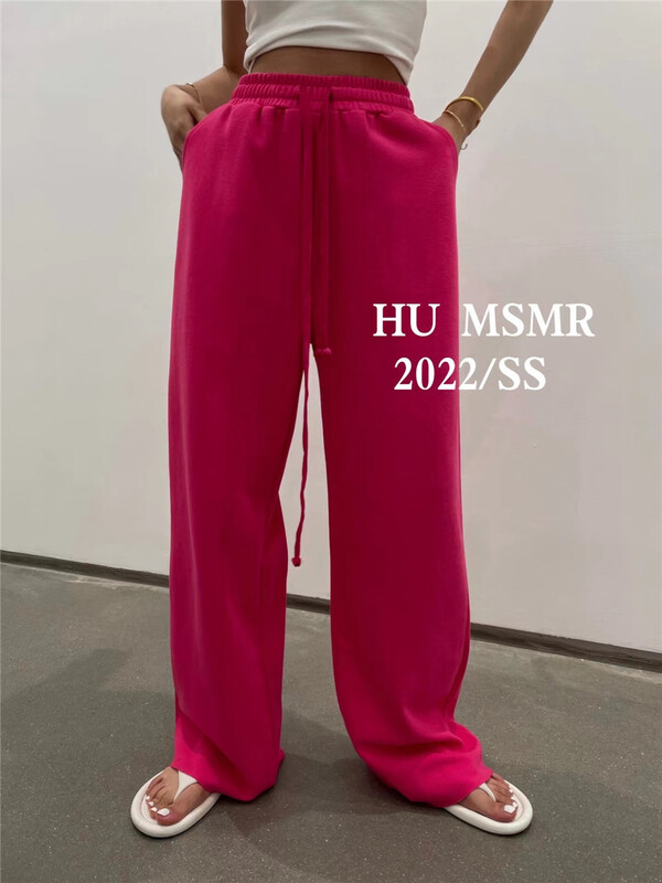 New year in early spring! [Hu] Korean version simple wide leg clean color casual pants 9090# zyh