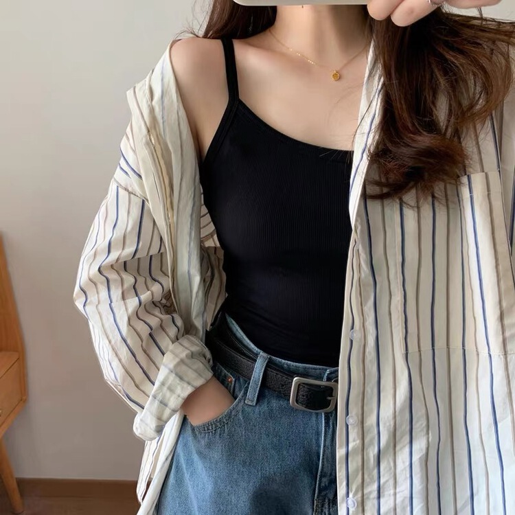 [Mido] fashion solid color versatile suspender vest 5001# LSL