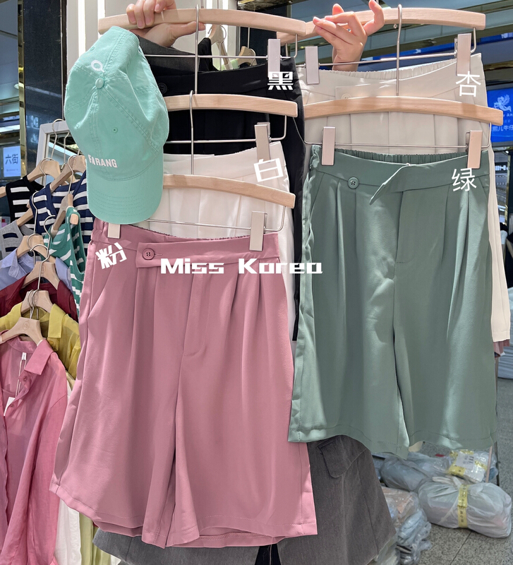 goods in stock! New in early summer! [Miss Korea] simple high waist suit casual shorts 6511# HBx