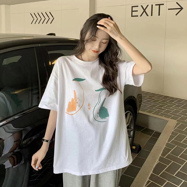 New in early summer! [j.2] Korean loose pattern short sleeve T-shirt 4555# LSW