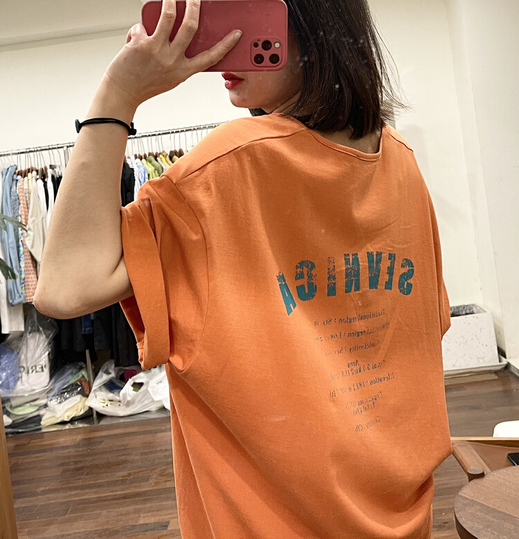 goods in stock! New in early summer! [trust me] letter print loose short sleeve T-shirt 66500# ozq