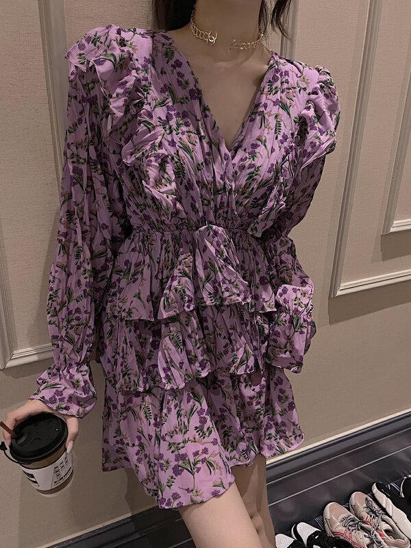 goods in stock! New in early summer! [VT] temperament Korean Chiffon Pleated Dress (dress only) 8726# ozq
