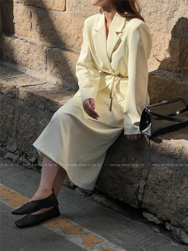 [in by in] temperament solid color loose suspender dress (excluding suit / belt) 0358# ZSY