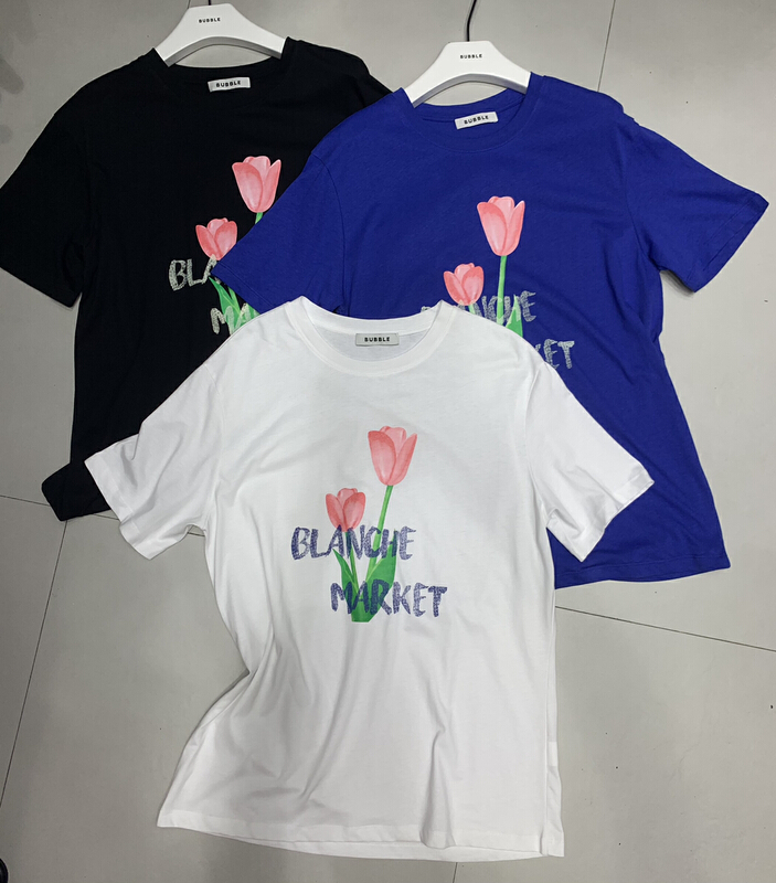 [bubble] graphic letter printed short sleeve T-shirt 22t102# ozq