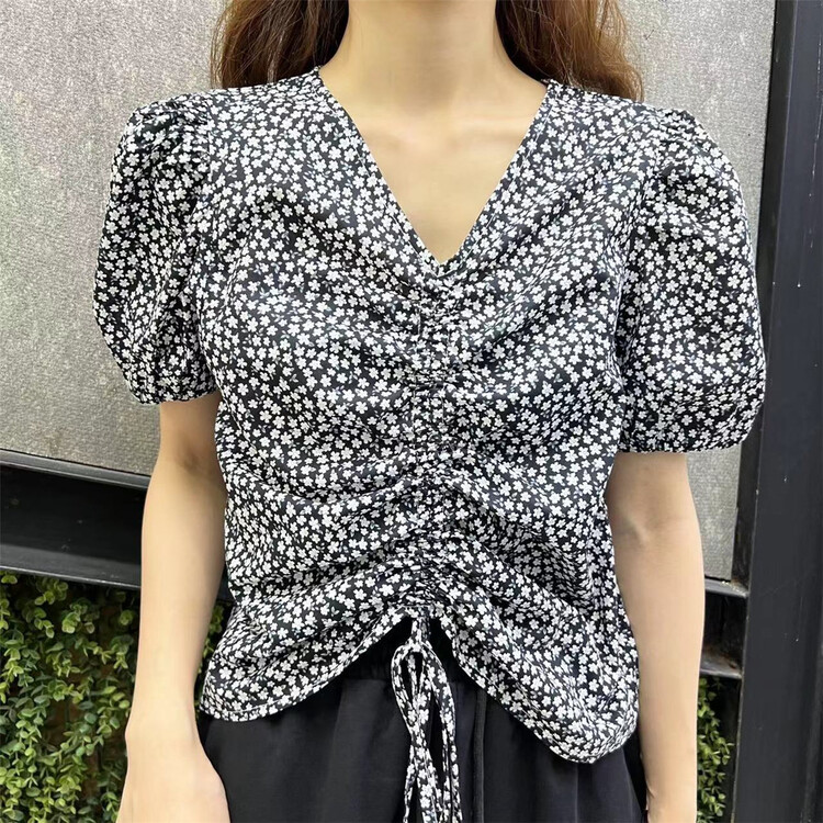 [mm. C] Korean Style Floral V-neck shirt 85605# lwy
