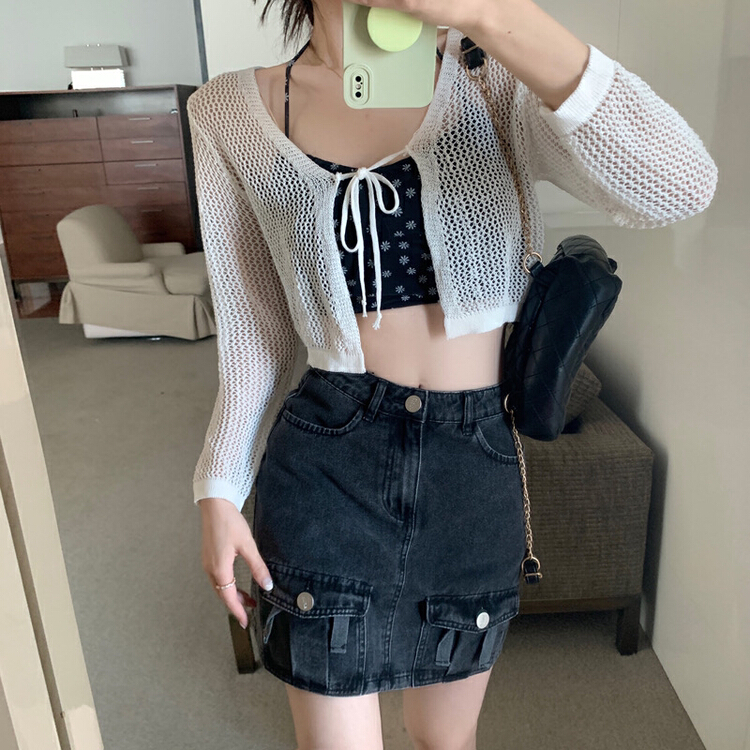 [vitality YDY] Korean version high waist slim denim bag hip skirt 5390# LSW